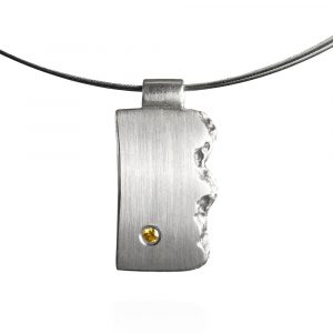 Das kleine KRA | Brodtener Steilufer Anhänger Silber mit Brillant groß