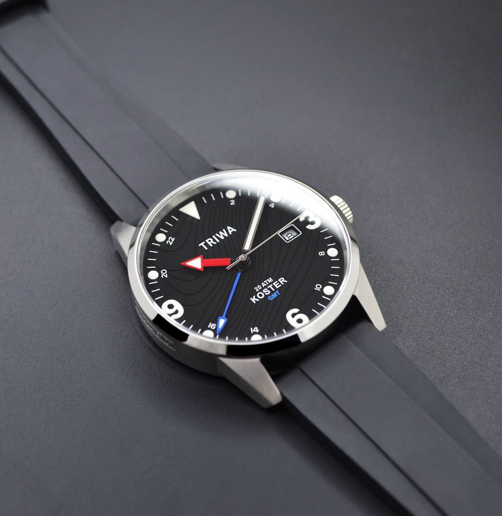 TRIWA Armbanduhr KOSTER "Ocean Plastic", schwarzes Zifferblatt, Silikonband – Bild 3