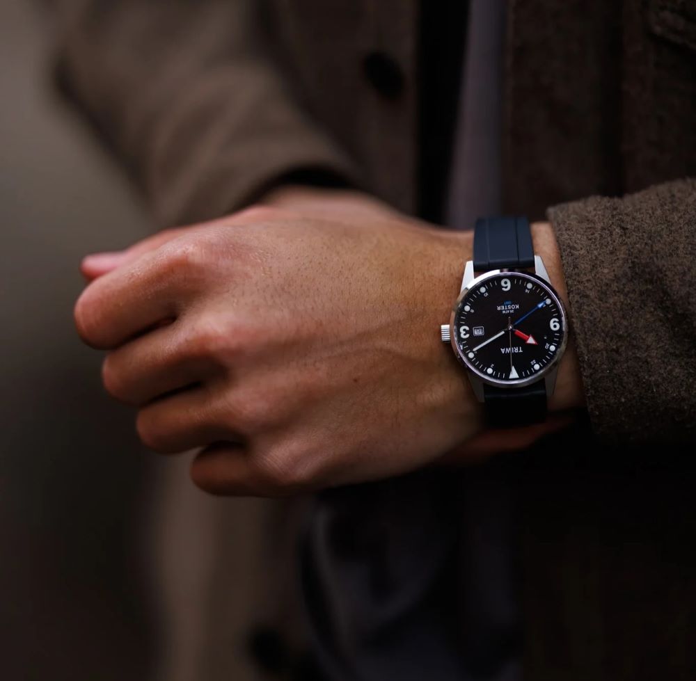 TRIWA Armbanduhr KOSTER "Ocean Plastic", schwarzes Zifferblatt, Silikonband – Bild 4