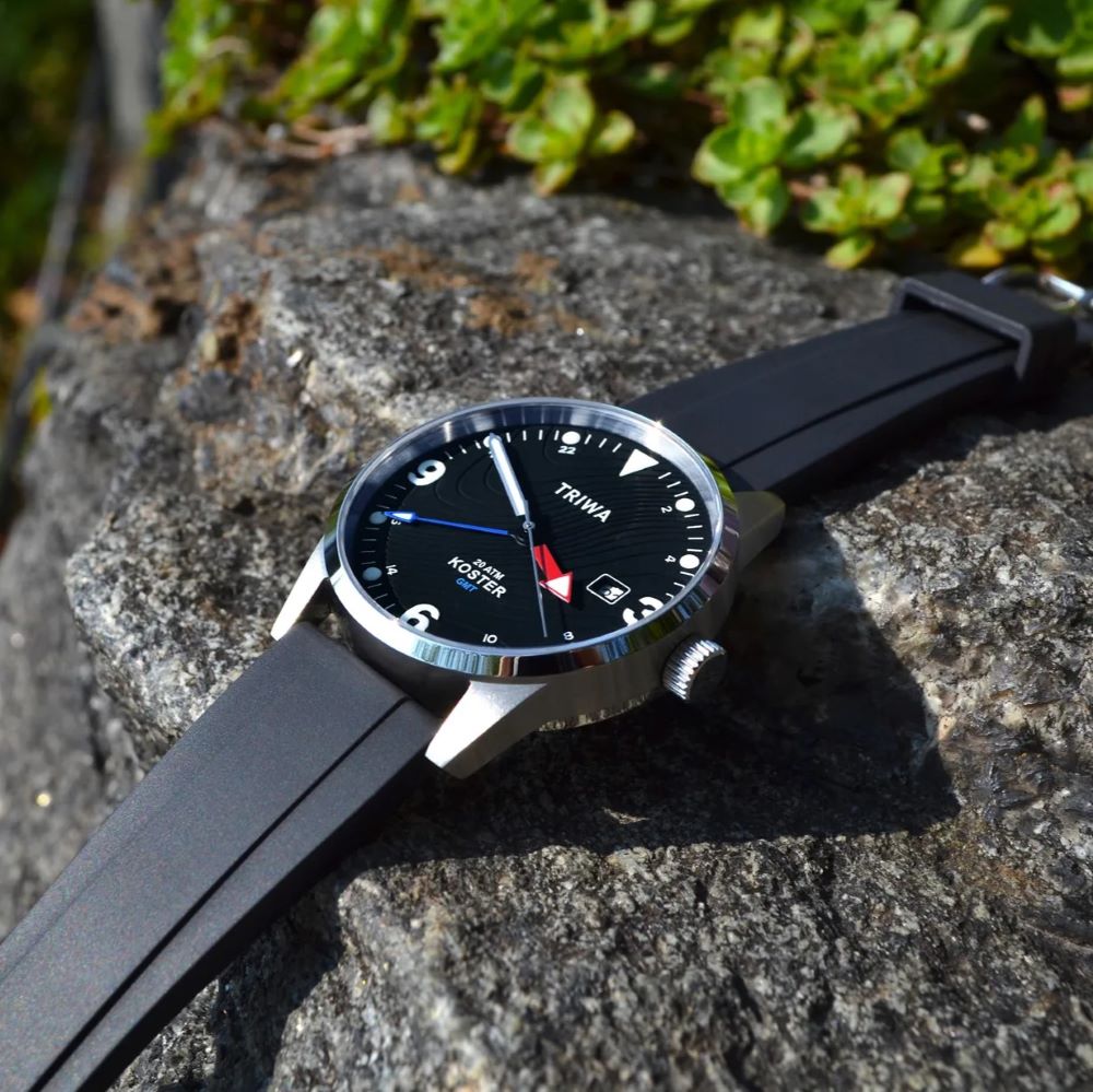 TRIWA Armbanduhr KOSTER "Ocean Plastic", schwarzes Zifferblatt, Silikonband – Bild 5