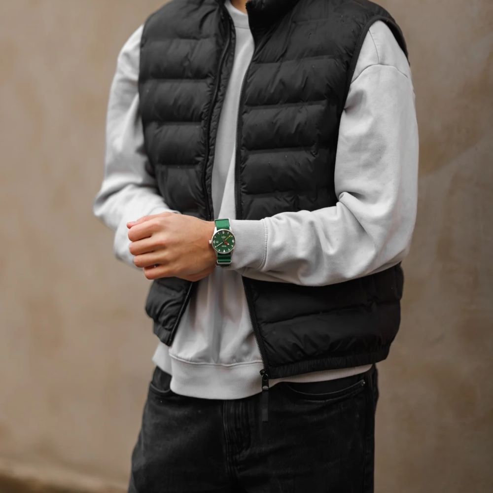 TRIWA Armbanduhr KOSTER "Ocean Plastic", grünes Zifferblatt mit Textilband – Bild 3