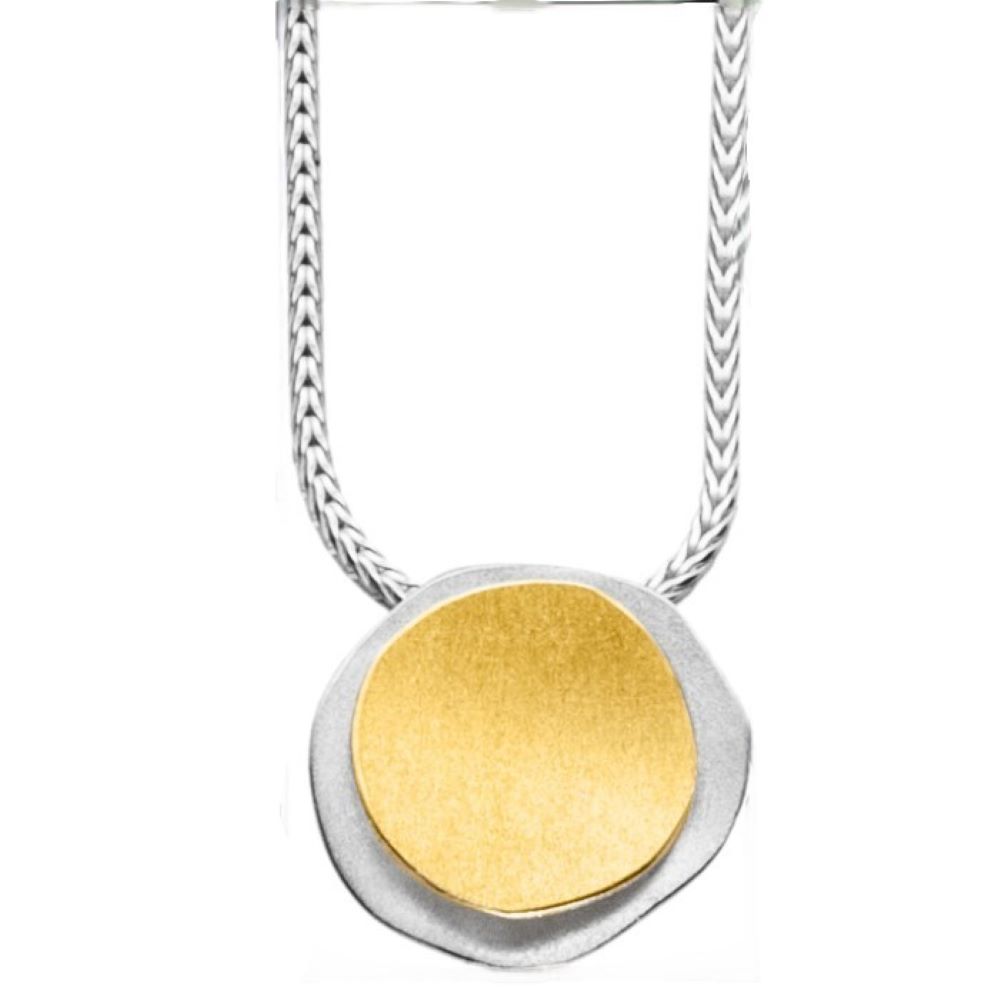 Collier Silber mit Gold (K1084w)