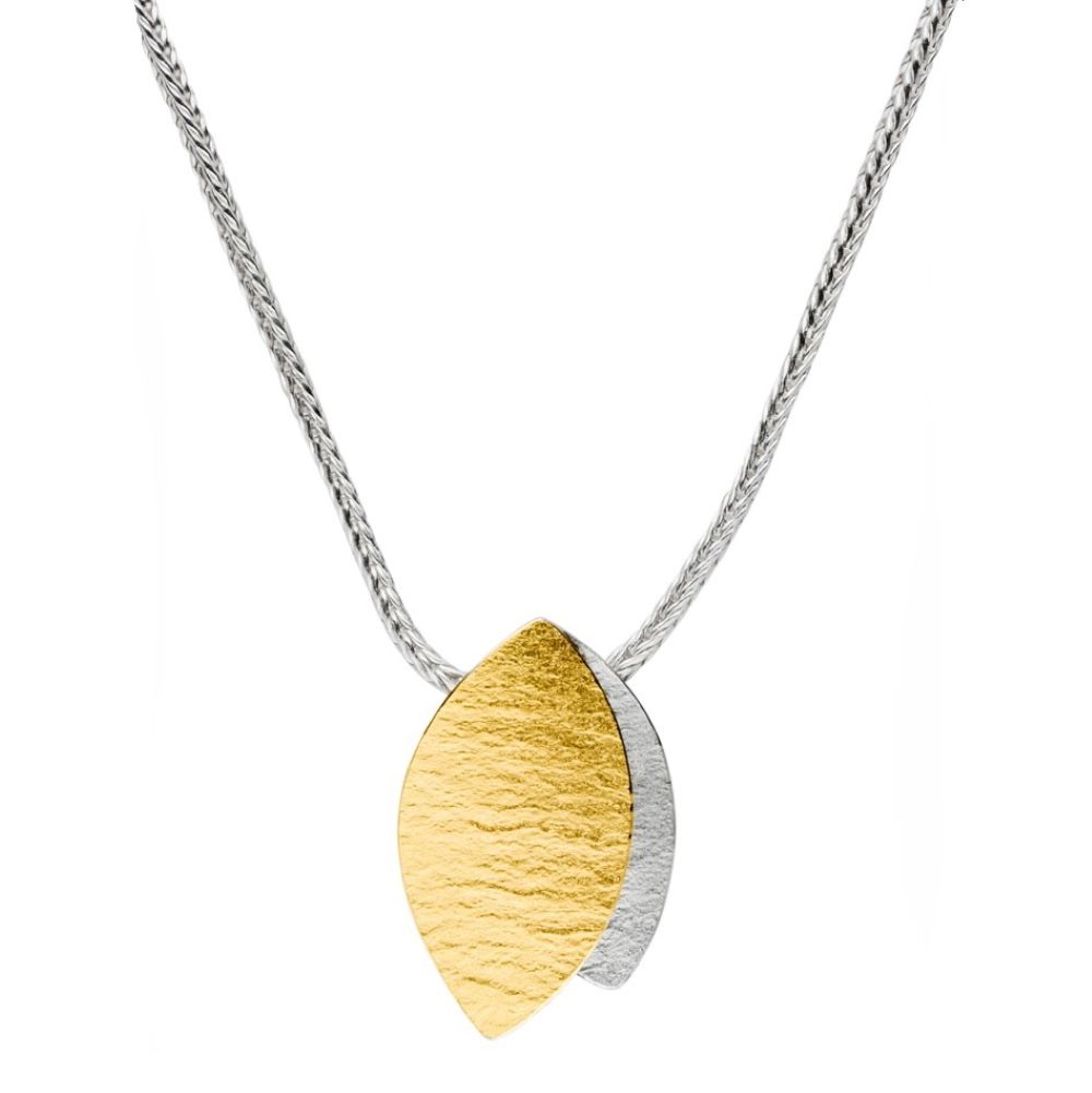 Collier Silber mit Gold (K1165w)