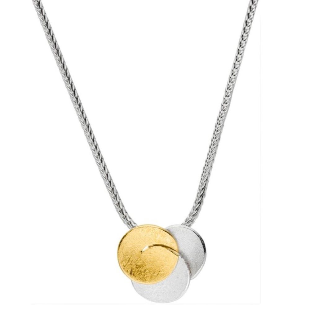 Collier Silber mit Gold (K1168w)