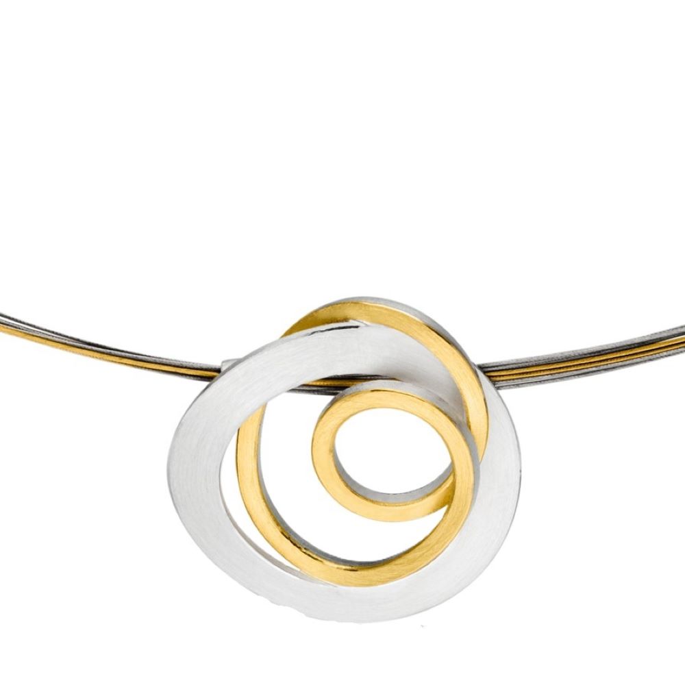 Collier Silber mit Gold (K1176w)