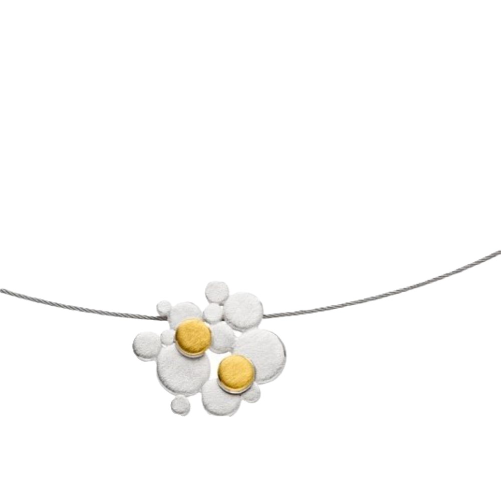 Collier Silber mit Gold (K1247w)