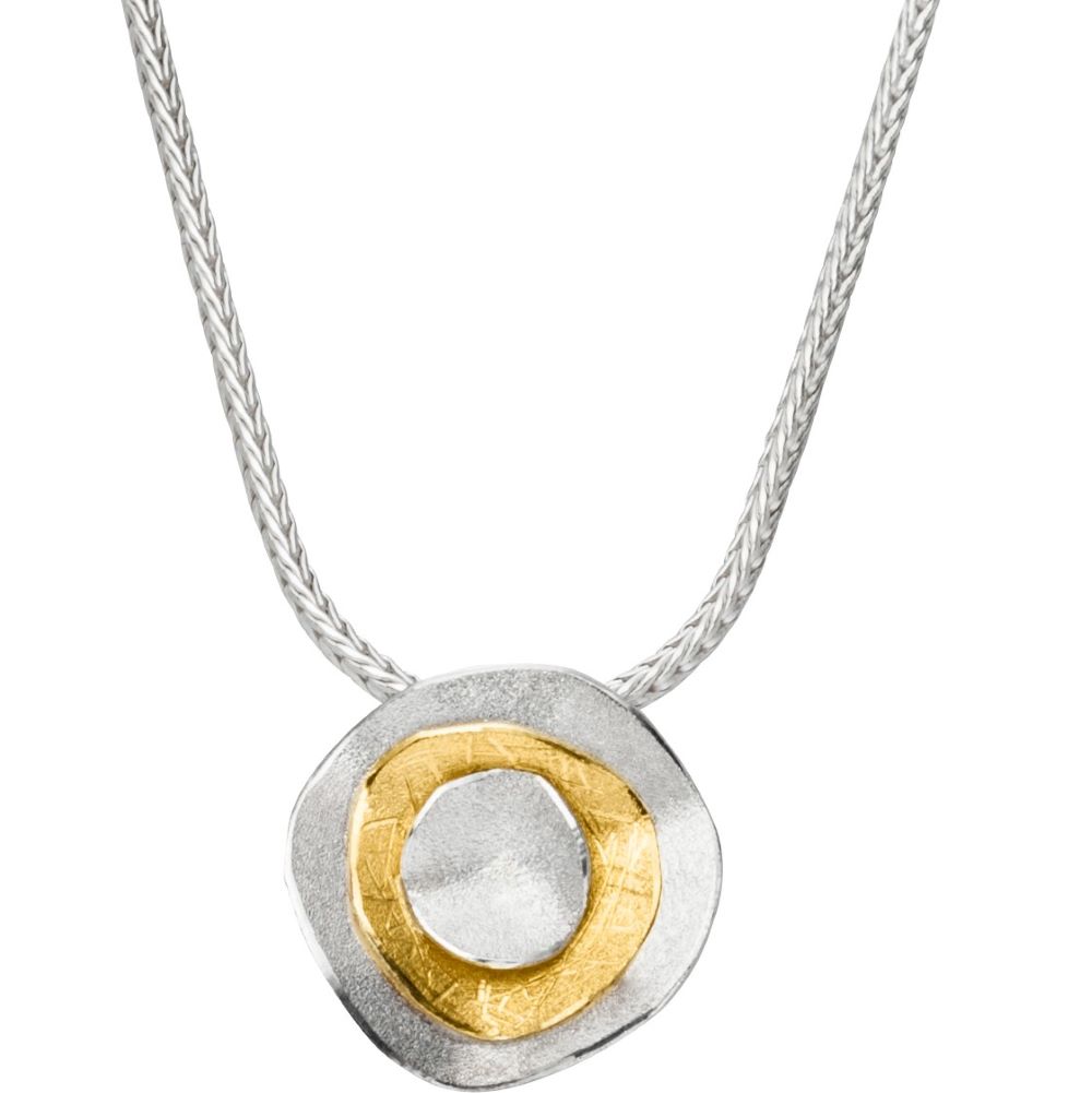 Collier Silber mit Gold (K954w)