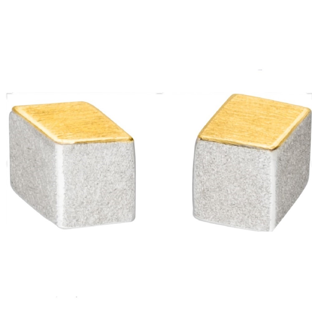 Ohrstecker Silber mit Feingold (O185w)