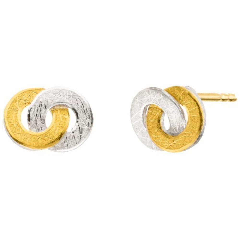 Ohrstecker Silber mit Feingold (O397w)