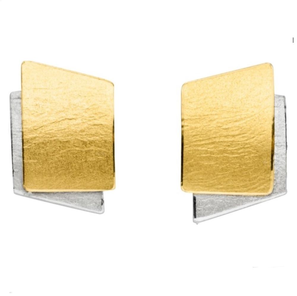 Ohrstecker Silber mit Gold (O616w)