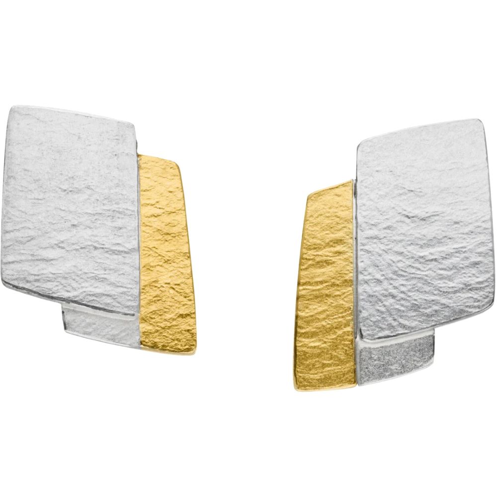 Ohrstecker Silber mit Gold (O765w)