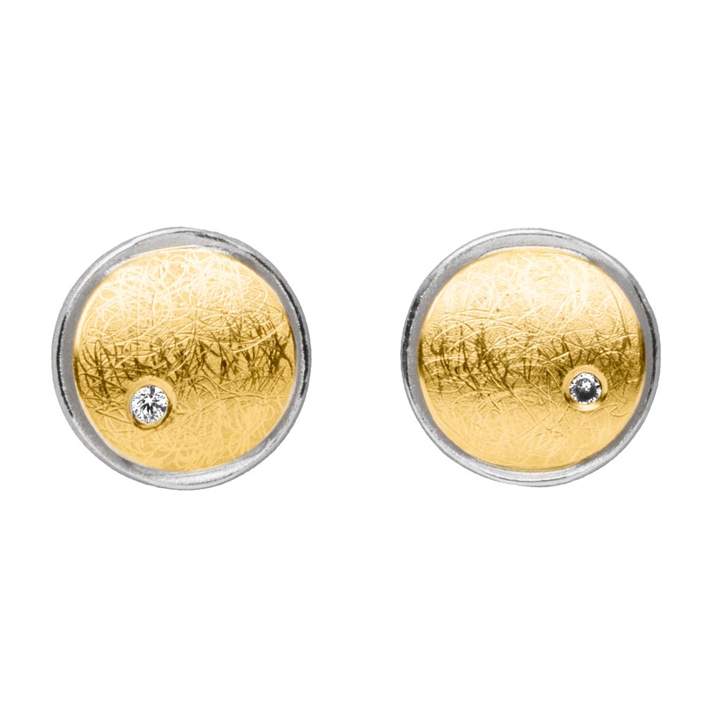 Ohrstecker Silber mit Gold und Brillanten (O775brw)