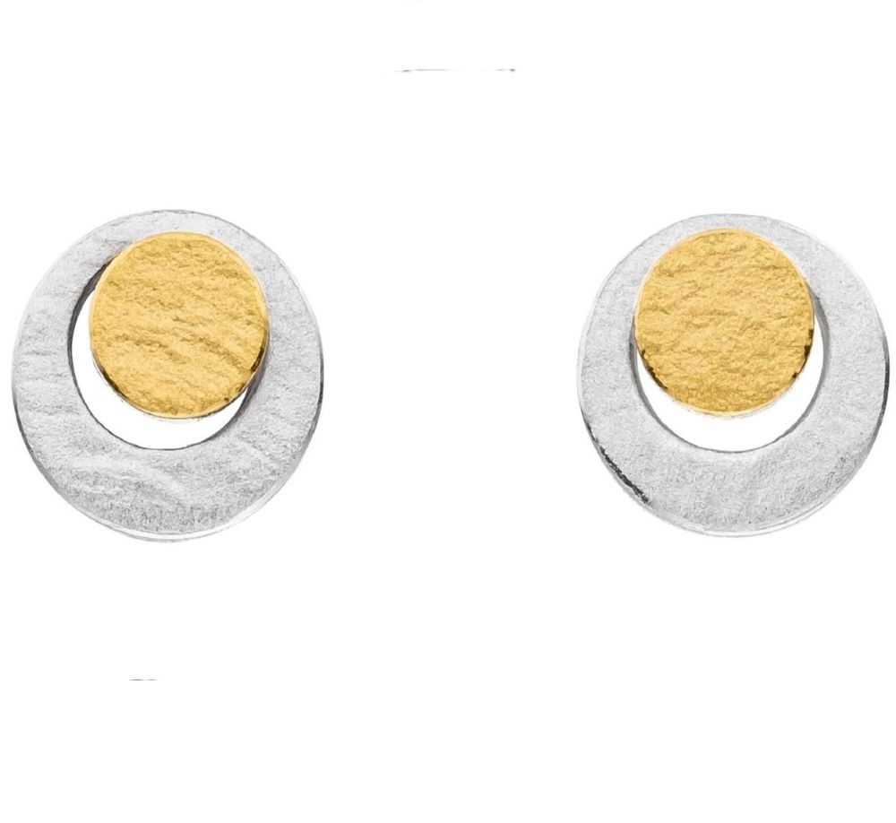 Ohrstecker Silber mit Gold (O882w)