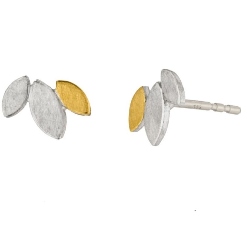 Ohrstecker Silber mit Gold (O902w)