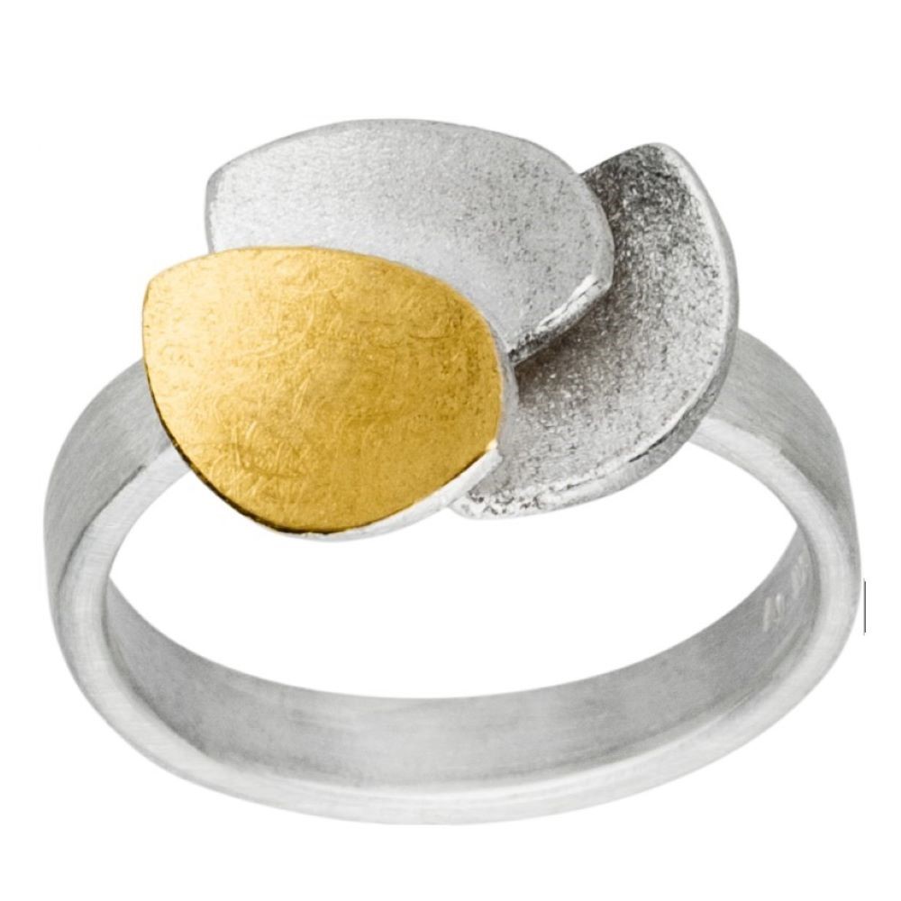 Ring Silber mit Gold (R1122w)