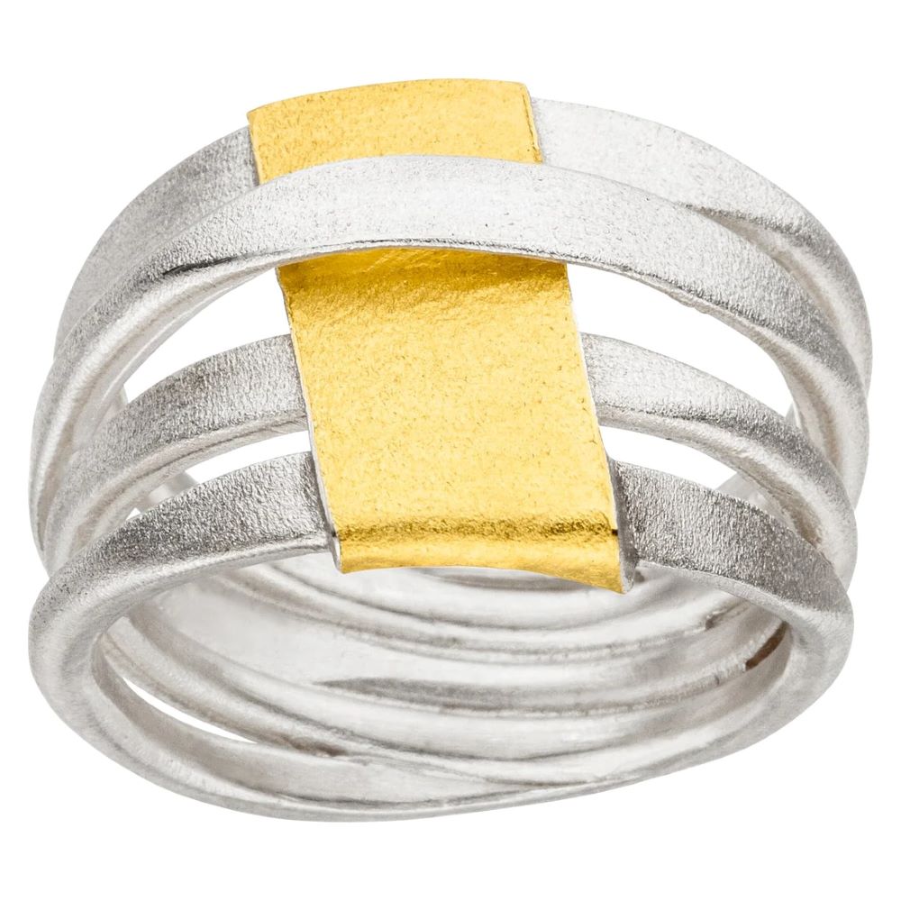 Ring Silber mit Gold (R1252w)