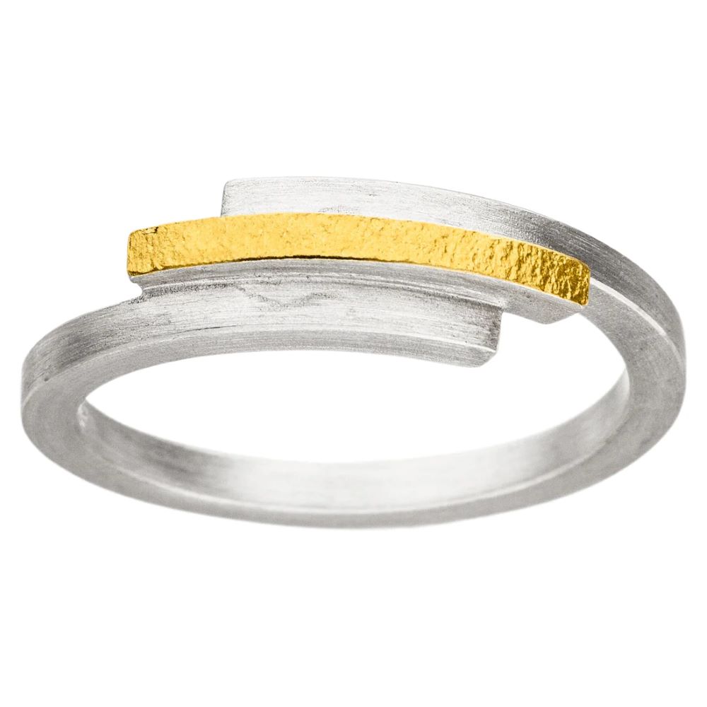 Ring Silber mit Gold (R1267w)