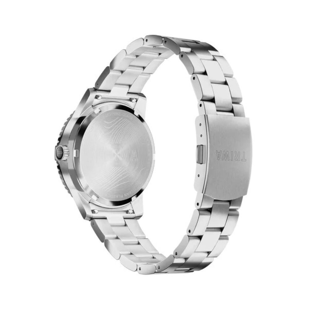 TRIWA Armbanduhr KRONAN REEF "Ocean Plastic", oranges Zifferblatt, Edelstahlband – Bild 3