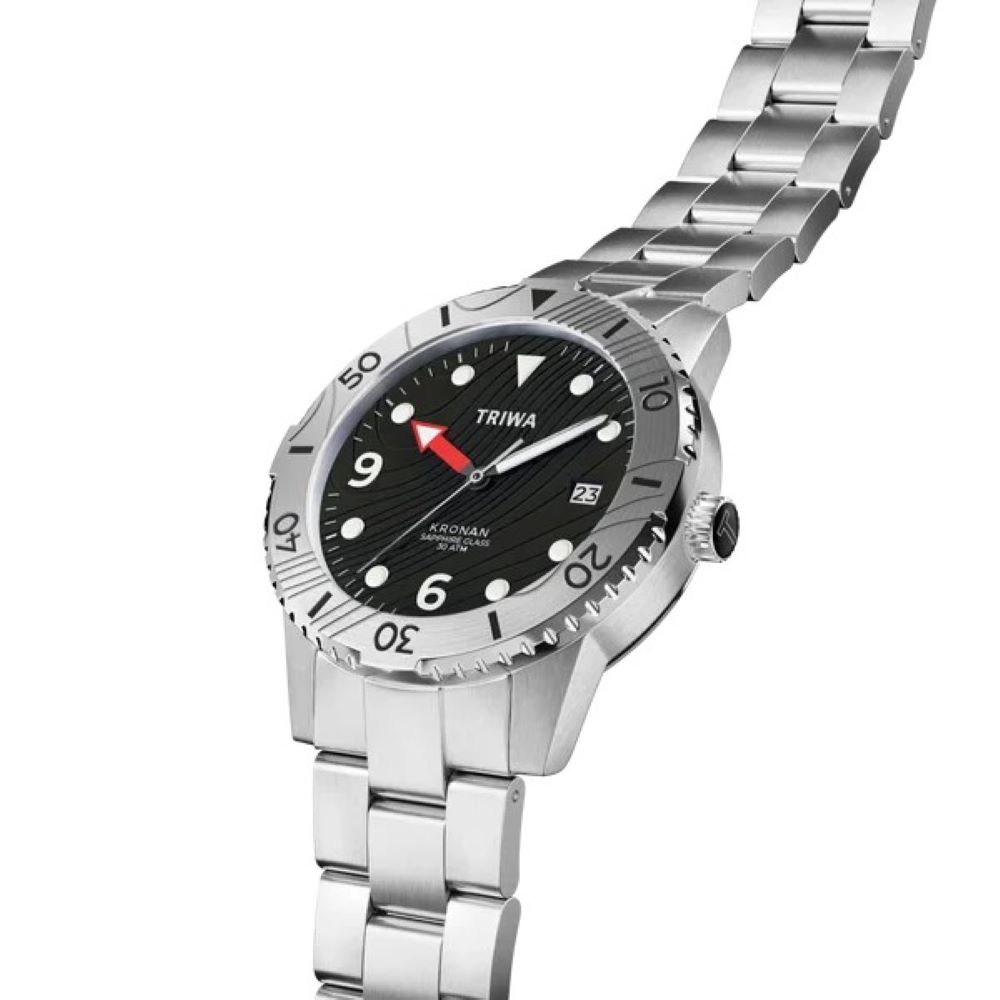TRIWA Armbanduhr KRONAN SKERRY "Ocean Plastic", schwarzes Zifferblatt, Edelstahlband – Bild 2
